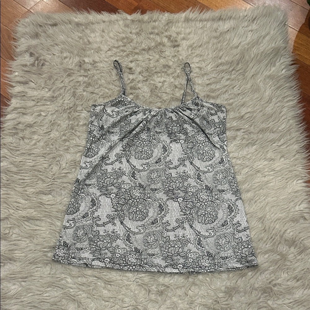 Alloy vintage Lace,‎ Floral Black And White  Women's Tank Top